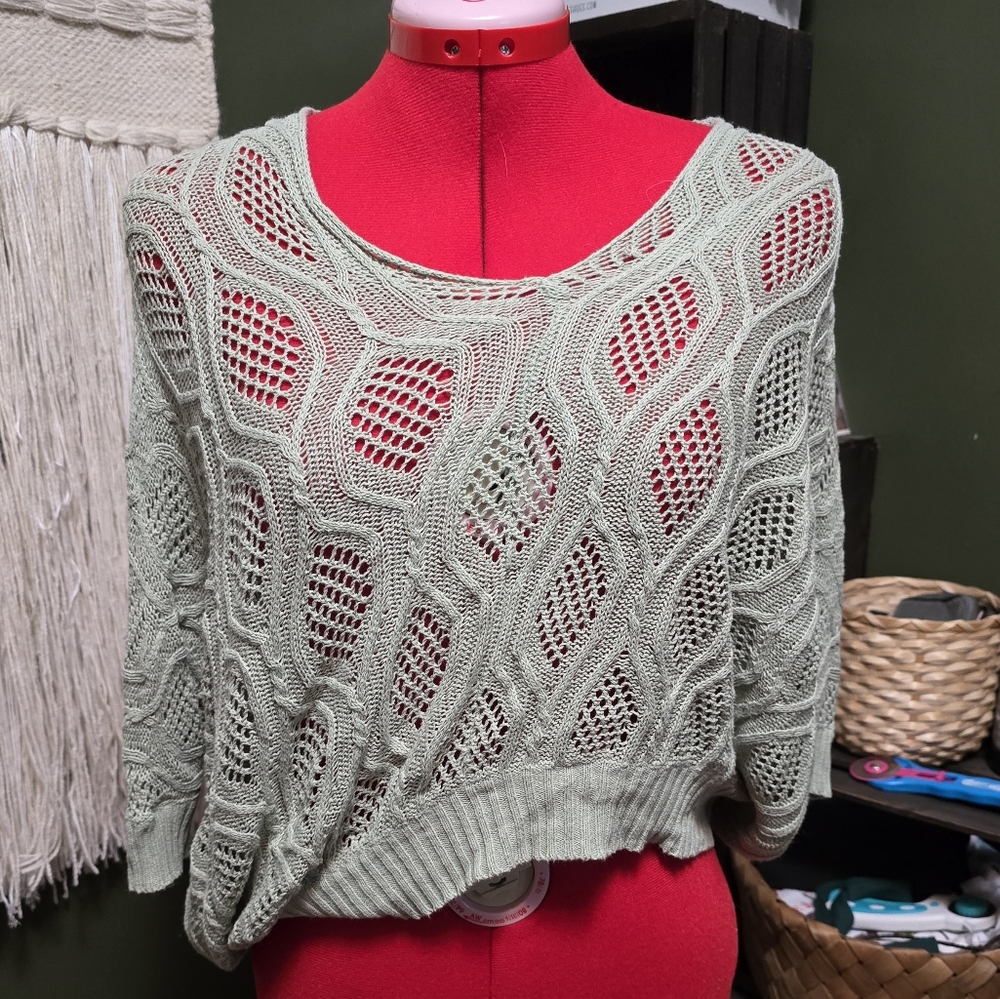 Crochet open knit cover up sweater